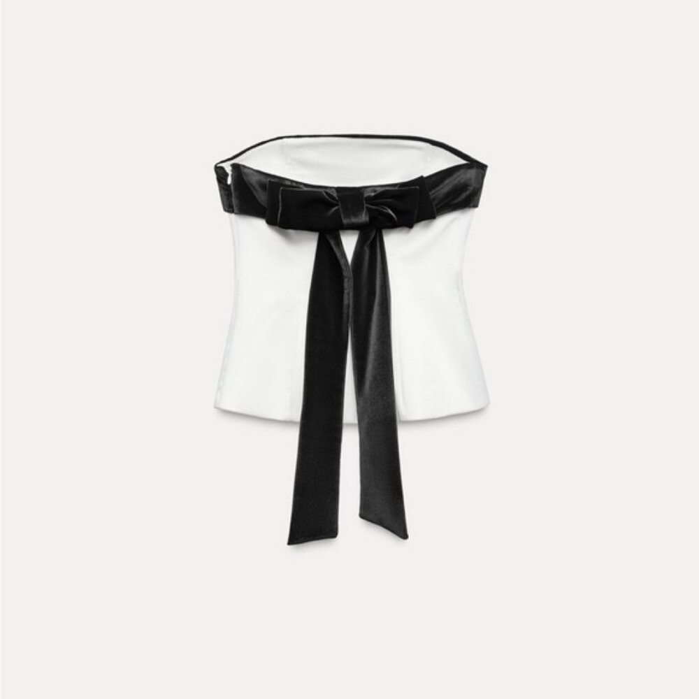 ZARA STRAPLESS BOW TOP - Picture 6 of 8
